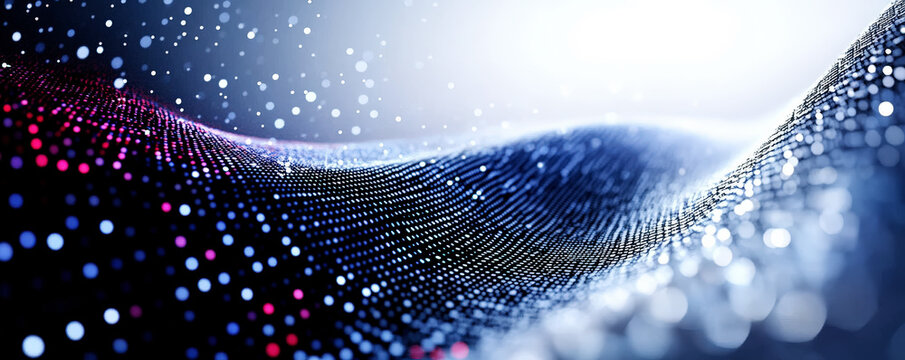 Abstract digital wave with glowing particles and modern tech vibe