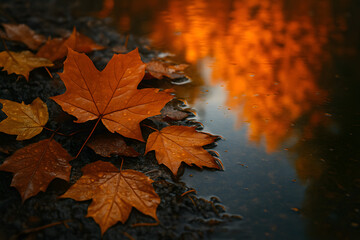 Thematic palette of autumn rain