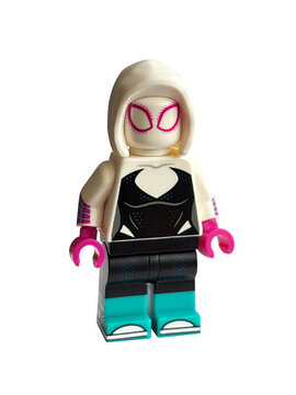 LEGO Marvel character Spider-Man Gwen Stacy Minifigure on a white background.