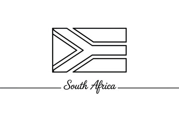 Minimalist south african flag design with handwritten text © AFAZ