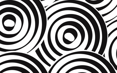 Black and white geometric pattern creating optical illusion