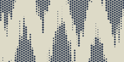 Abstract Technology Geometric Wave Hexagon Halftone Pattern. EPS10 Vector