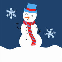 Cute Snowman Christmas Vector Illustration