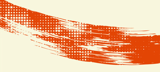 Abstract Grunge Background with Beige and Orange Brush Texture. Creative Design for Sports Background with Halftone Effect
