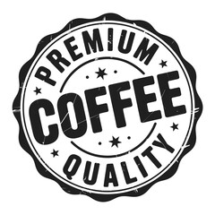 Vintage premium coffee quality seal stamp