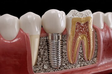 Detailed Cross-Section of Human Jawbone