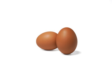 Chicken eggs isolated on white background
