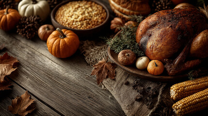 The symbol of THANK GIVING concepts isolate on white backgrounds. Copy space for text. Generative AI Illustrations.