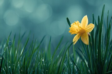 Spring Daffodil in Green Grass