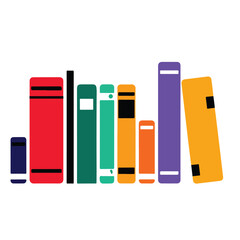 stash of book isolated in White Background, stash of book vector, Flat lay vector illustration