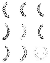 Perfect for award logos, certificates, emblems, minimalist badges, and classic design decorations. Isolated on white background.