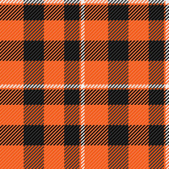 Classic tartan pattern. Vibrant orange, black  white creates a timeless, woven texture. Ideal for backgrounds, textiles, apparel design  branding.