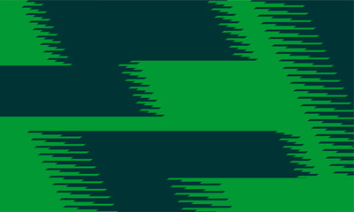 Green geometric glitch pattern background creating a modern edgy sportswear look.