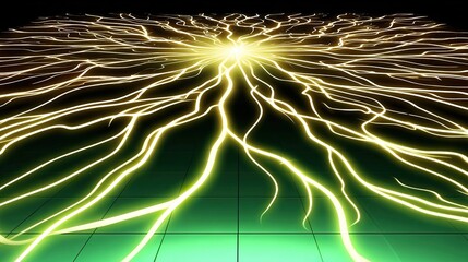 Abstract energy field with bright light and flowing lines