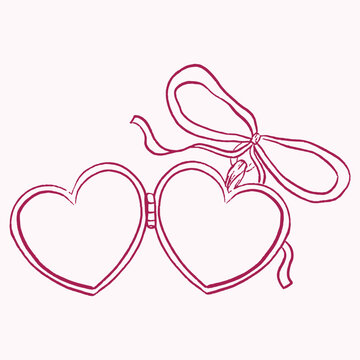 Naklejki Love locket hand drawn element clipart