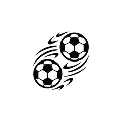 Fototapeta premium Two soccer balls in motion with swirling lines