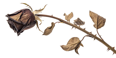 Dried Black Rose Flower Stem for Gothic and Halloween Design