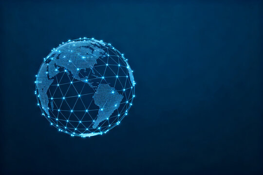 Digital globe with network connections