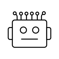 Minimal line icon set representing artificial intelligence technology