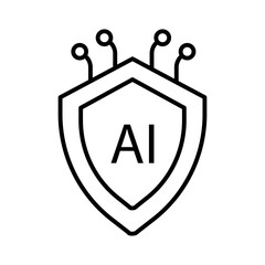 Minimal line icon set representing artificial intelligence technology
