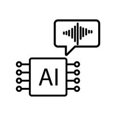 Minimal line icon set representing artificial intelligence technology