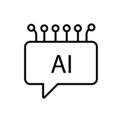 Minimal line icon set representing artificial intelligence technology