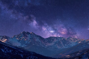 Violet and Indigo Mountain Nightscape