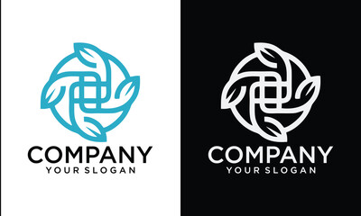 Creative Abstract Nature Logo Based From Creative Geometric Lines. Vector Logo Illustration.