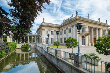 The Royal Łazienki Park in Warsaw,.The Palace on the Isle. The Baroque Garden Pavilion. The Classicist-style Palace. The Łazienki Ponds. Beautiful Architecture.