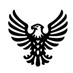 American Bald Eagle Emblem Vector &ndash; Black and White