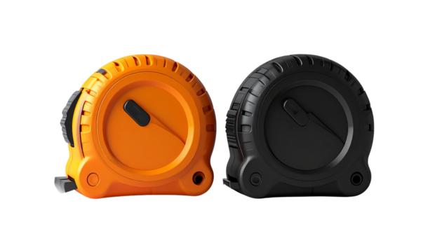  Professional 3D Measuring Tape Collection Duo isolated on transparent background - Powered by Adobe