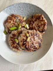 pork mince patties in a plate
