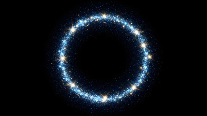 Obraz premium Glowing circular energy ring, futuristic sci-fi blue light loop design