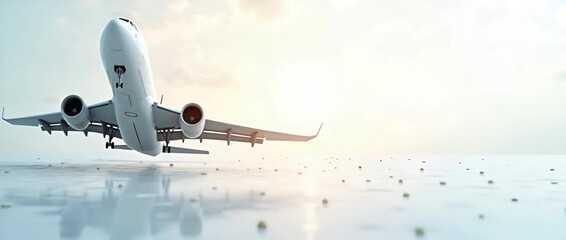 Photo realistic as Travel symbol with copy space for website banners concept as A sleek travel symbol with generous copy space suitable for creating eye catching website banners and headers to showcas