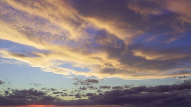 Real time background overlay footage video sunset sky clouds for sky replacement. 4K H265 422 10 bit, 24 fps. Canon Cinema Gamut Color Profile
