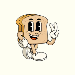Cute Cartoon Mascot sandwich vector illustration