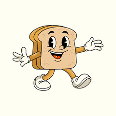 Cute Cartoon sandwich Mascot vector illustration hand drawn