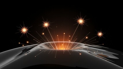 Vibrant digital abstract art with blazing lights and fiery explosions on a textured surface illustration