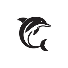 Obraz premium 2d dolphin logo with white background