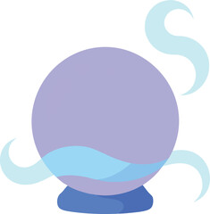 Magical Crystal Ball Glowing with Swirling Mist on transparent background