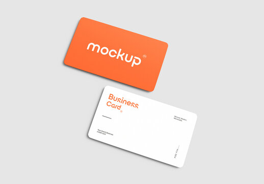 Modern and Clean Business Visiting Card Mockup with Front and Back View
