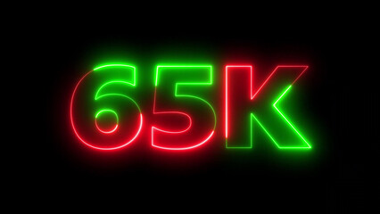 neon sign 65k number neon