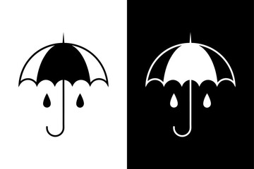 Flat Umbrella Vector for Rain Protection Concept.