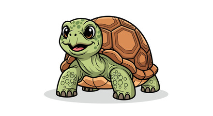 Obraz premium Adorable cartoon turtle illustration showcasing a friendly expression and detailed design elements