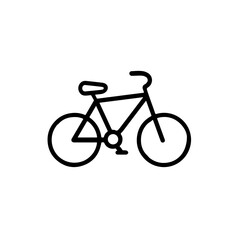 Obraz premium Black Outline Bicycle Icon on White Background Vector Illustration