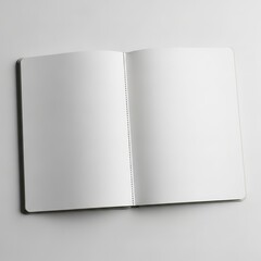Naklejka premium Open blank notebook on white background page paper empty write d