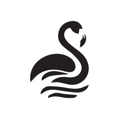 2d flamingo bird logo with white background