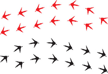  Chicken Footprint Path Icons – Vector Bird Tracks Forward & Backward Illustration.