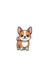 Fototapeta premium Adorable Flat Vector Cartoon Puppy Dog Illustration