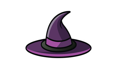 Purple witch hat with a pointed crown and wide brim